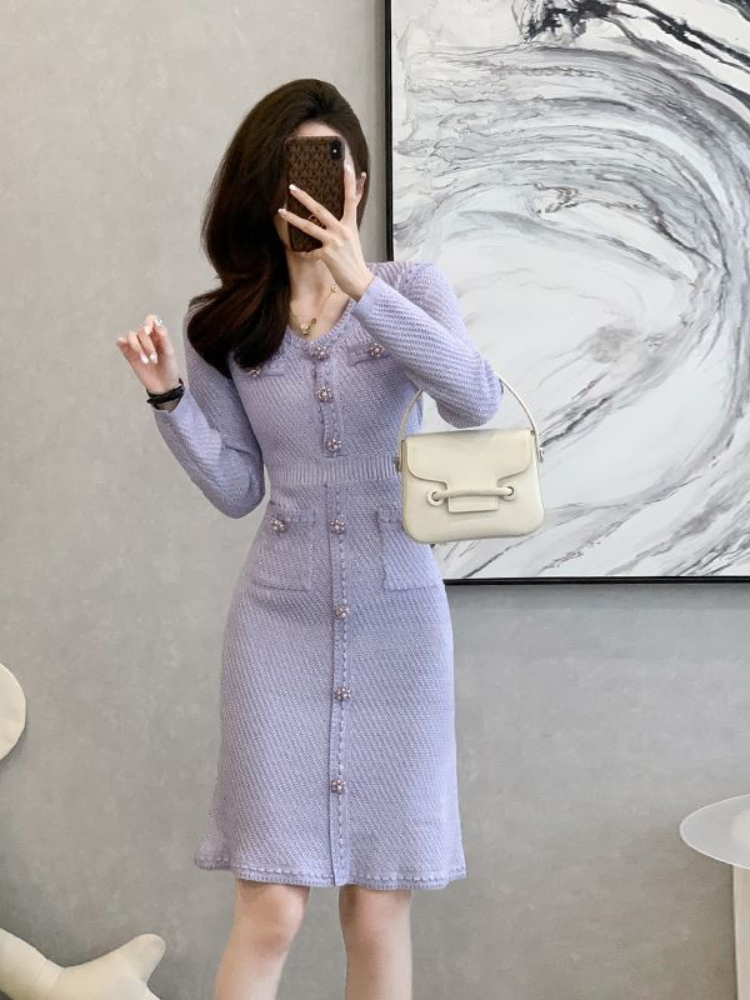 Winter Clothing Accessories - فستان محبوك بأسلوب شياوشيانغ للنساء، مناسب