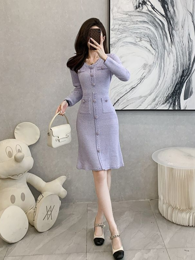 فستان محبوك بأسلوب شياوشيانغ ل - مراجعة Winter Clothing Accessories وسعره