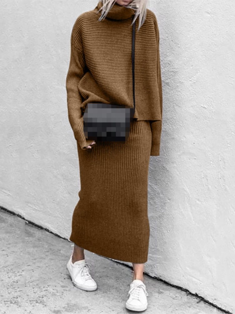 طقم تنورة نسائية منسوجة متوسطة - مراجعة Winter Clothing Sale وسعره